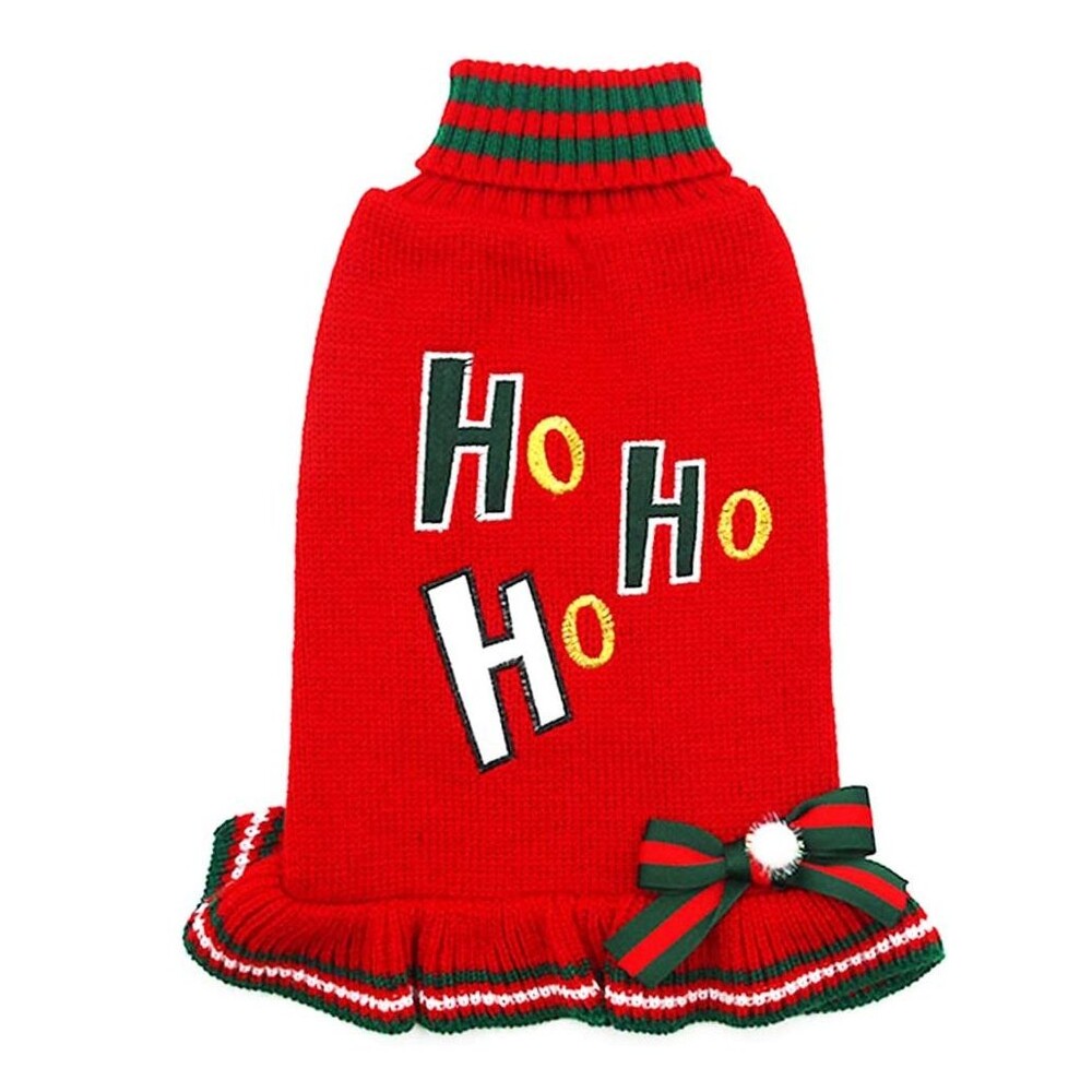 KYEESE Red‎ Dog Sweater Christmas Turtleneck Small Dogs Sweater